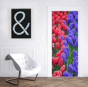 Vinyl for doors hyacinth flowers