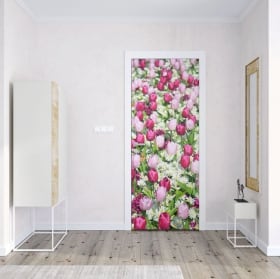 Vinyl for doors hyacinth flowers