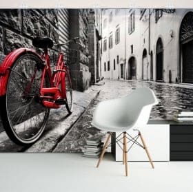 Vinyl wall murals pines in the snow