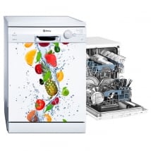 Vinyl dishwasher fruits in the water