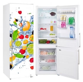 Vinyl refrigerators fruits in the water