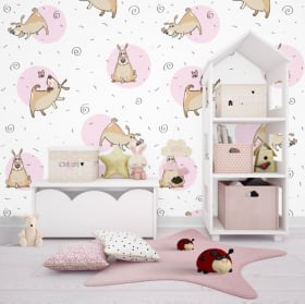 Vinyl wall murals dogs and butterflies