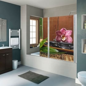 Vinyls for bathroom screens zen decoration
