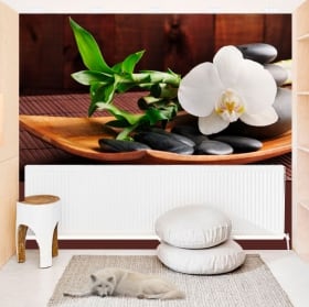 Vinyl wall murals garden with flowers