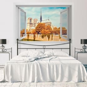 Decorative vinyl cathedral of notre dame paris france 3d