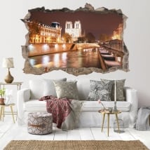 Adhesive vinyl 3d cathedral notre dame paris france