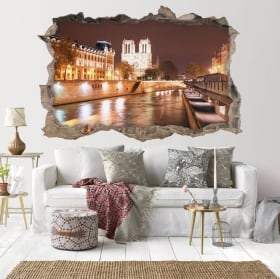 Adhesive vinyl 3d cathedral notre dame paris france