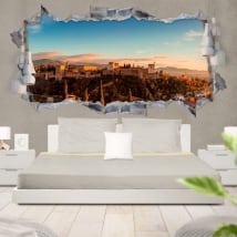 Decorative vinyl 3d panoramic the alhambra granada