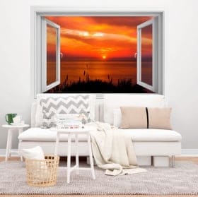 Decorative vinyl 3d tropical sunset