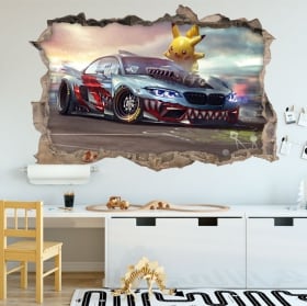 Vinyl stickers 3d pikachu pok&eacute;mon bmw m2