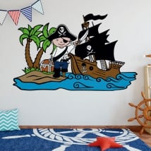 Children's vinyl pirate on the island