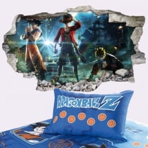 Wall murals goku naruto and luffy jump force 3d