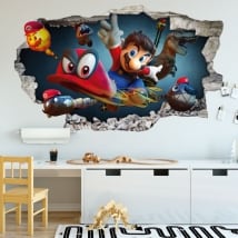 Vinyl stickers 3d super mario odyssey