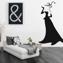 Decorative vinyl silhouette of woman with glamor