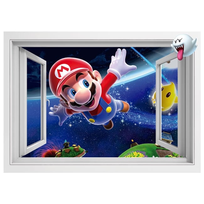 Vinyl and stickers window 3d super mario bros