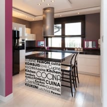 Decorative vinyl kitchen in several languages