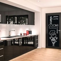 Vinyl for kitchen doors in several languages