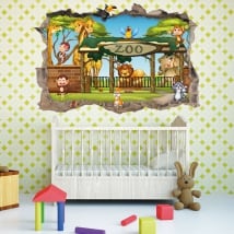 Vinyl and stickers for children 3d zoo animals
