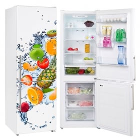 Vinyl refrigerators fruits in the water