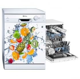 Vinyl dishwasher fruits in the water