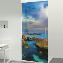 Vinyls for bath screens rays in the sea
