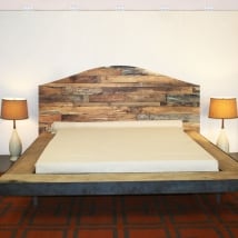 Vinyl and stickers headboards beds rustic wood