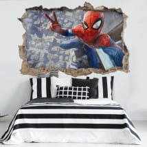 Decorative stickers 3d spiderman selfie