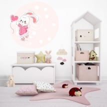 Children's or youth vinyl rabbit with heart balloon