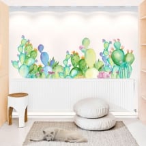 Wall decals watercolor cactus plants