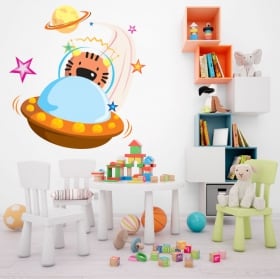 Children's vinyl astronauts and spaceships