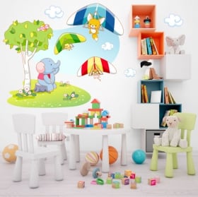 Vinyl stickers for children travel by plane