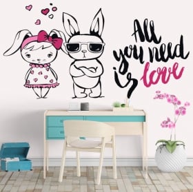 Adhesive vinyl phrases All You Need Is Love