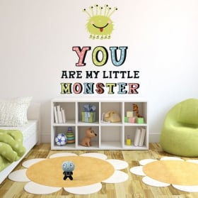 Decorative vinyl watercolor happy monster and butterfly