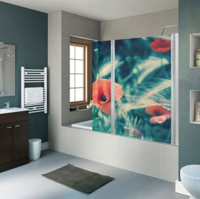 Vinyl bathroom screens japanese cherry blossom