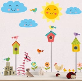 Wall stickers raccoon and koalas on the tree