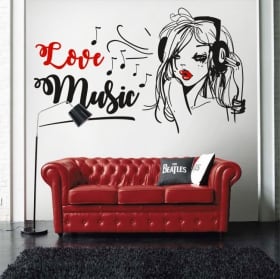 Stickers and decorative vinyls music phrases