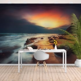 Wall mural stickers sunset on the beach