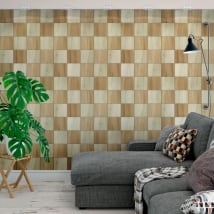 Vinyl murals wooden squares