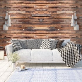 Vinyl wall murals with wood effect