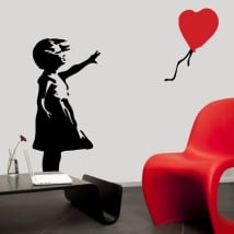 Decorative vinyl banksy girl with balloon