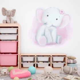 Children's or baby vinyl and stickers elephant and rabbit