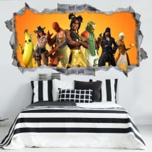 Vinyl 3d hole wall video game fortnite