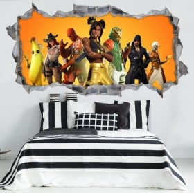 Vinyl 3d hole wall video game fortnite