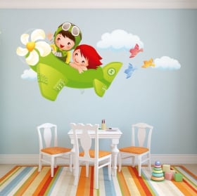 Vinyl stickers for children travel by plane