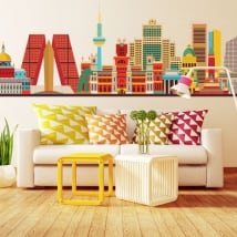 Decorative vinyl madrid skyline