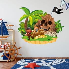 Children's vinyl pirate on the island