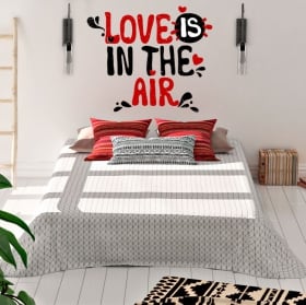 Wall stickers cats with text love in watercolor