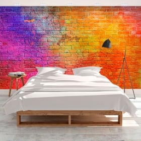 Wall stickers with bricks