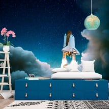 Vinyl murals space rocket takeoff