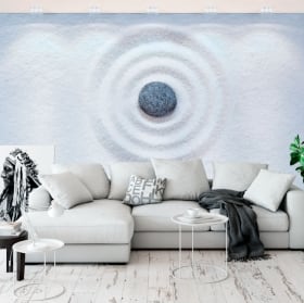 Vinyl murals stones and zen flowers